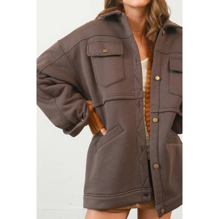 HYFVE - Wholesale Jacket - Women's - HF24F778-Washed Fleece French Terry Jacket