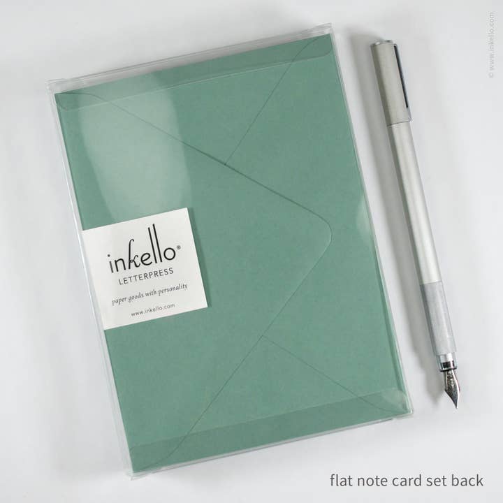 Inkello Letterpress - Wholesale Stationery/Notecard Set - Flat Note Card Set with Green Sprouting Plants (#502)3
