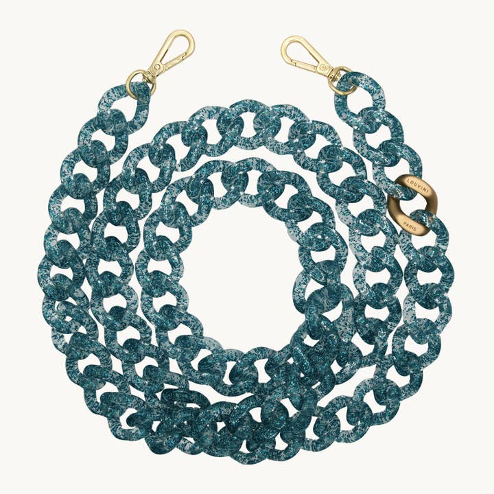 CHAINE ZOE - BLEU PAILLETÉ for wholesale by Louvini Paris