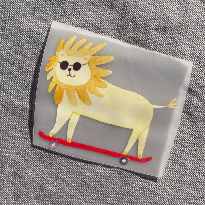 Parche de león en monopatín, aplique para niños para venta al por mayor de Hannahs Firlefanz