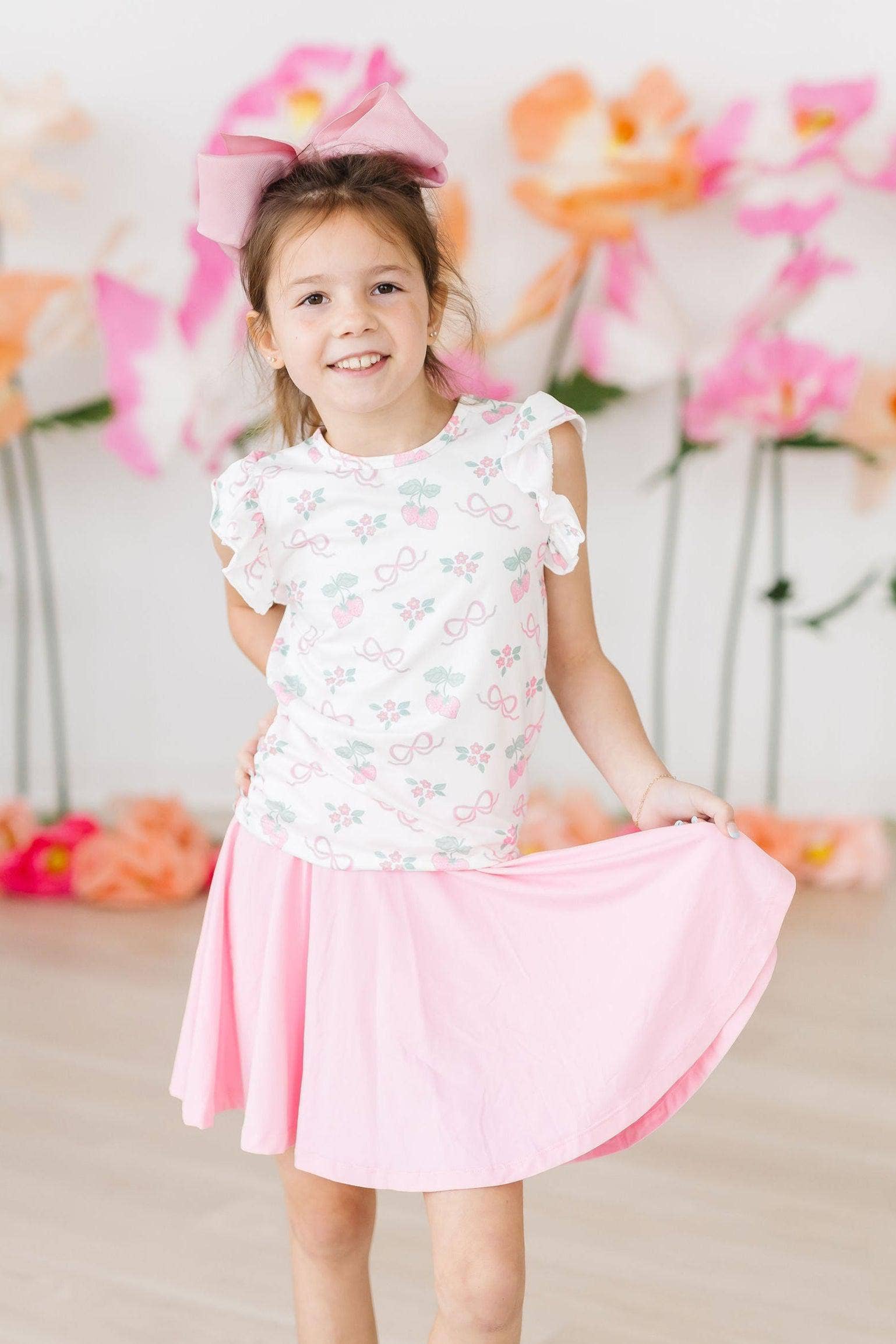 Mila & Rose - Wholesale T-Shirt - Kids - Berries & Bows S/S Ruffle Tee2