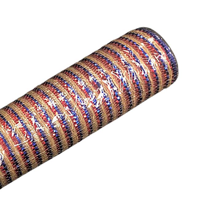 10" Red Natural Blue Thin Stripe Mesh XB102610-15 for wholesale by Trendy tree