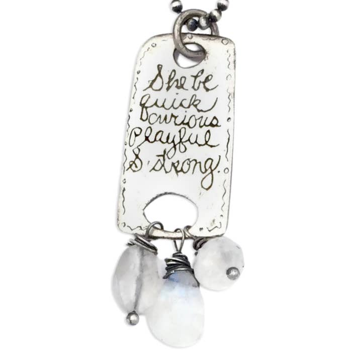 "She be quick curious, playful and strong" on Designer Chain for wholesale by Fierce and Free Jewelry