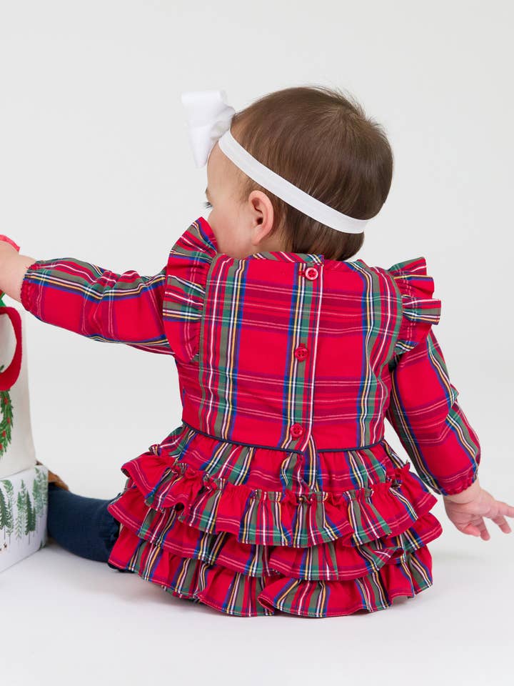 Baby Girls Red Nicholas Plaid Long Sleeve Ruffle Trim Bubble Romper
for wholesale on Faire