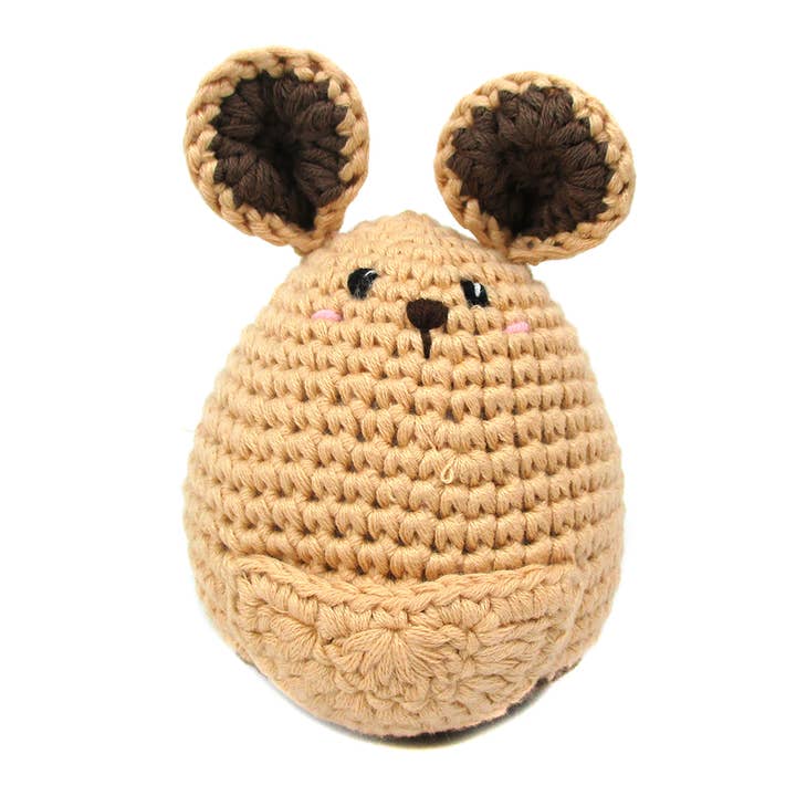 Hand Crochet Stuff Toy with Bell, Karu the Brown Kangaroo for wholesale by Paul and Lucy