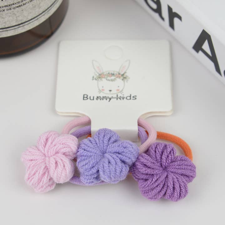 TheDivaSoap - Wholesale Hair Tie - Handmade Crochet Flower Hair Ties-Set of 3