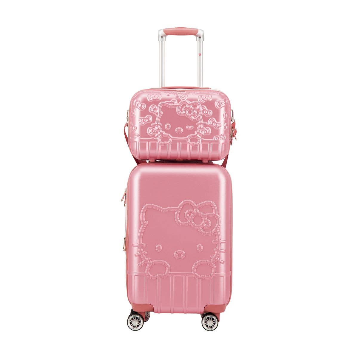 FUL Luggage (Concept One) – wholesale Make-up/cosmetic bag – Hello Kitty Pink Molded Carry-on Train Case6