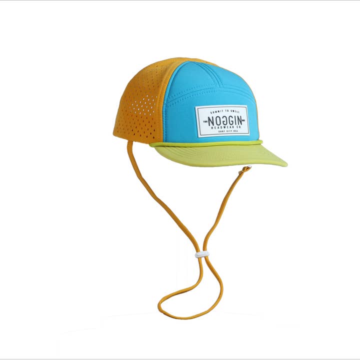 Water Friendly Hat with optional strap- Theo Seven Panel for wholesale by Noggin Headwear Co.