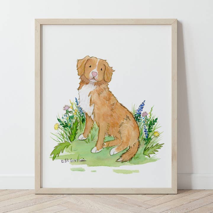 Nova Scotia Duck Tolling Retriever Art Print, Toller Gift for Dog Lovers for wholesale by Jasper and Ruby