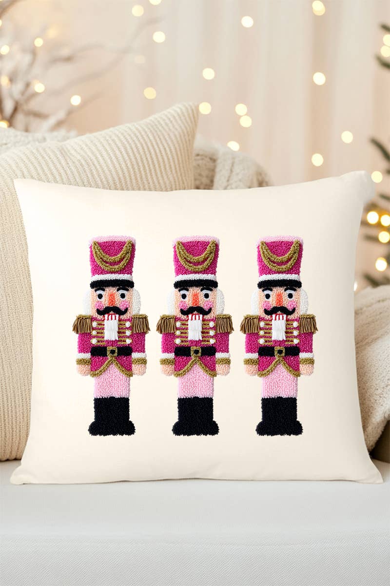Wholesale Accessory Market - Wholesale Throw Pillow Cover - Faux Yarn Holiday Guard Nutcracker Decorative Pillow Cover