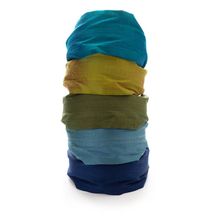 Dupioni Silk - Cool Palette - 3" Classic Headband for wholesale by Cookie & the Dude