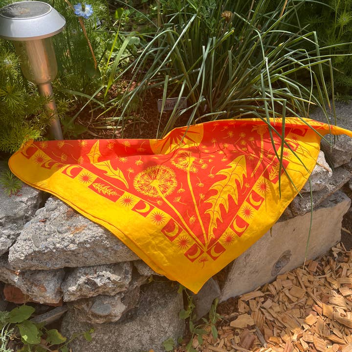 Pen+Pine – Bandana - Mulher por atacado – Bandana de algodão com design de dente-de-leão3