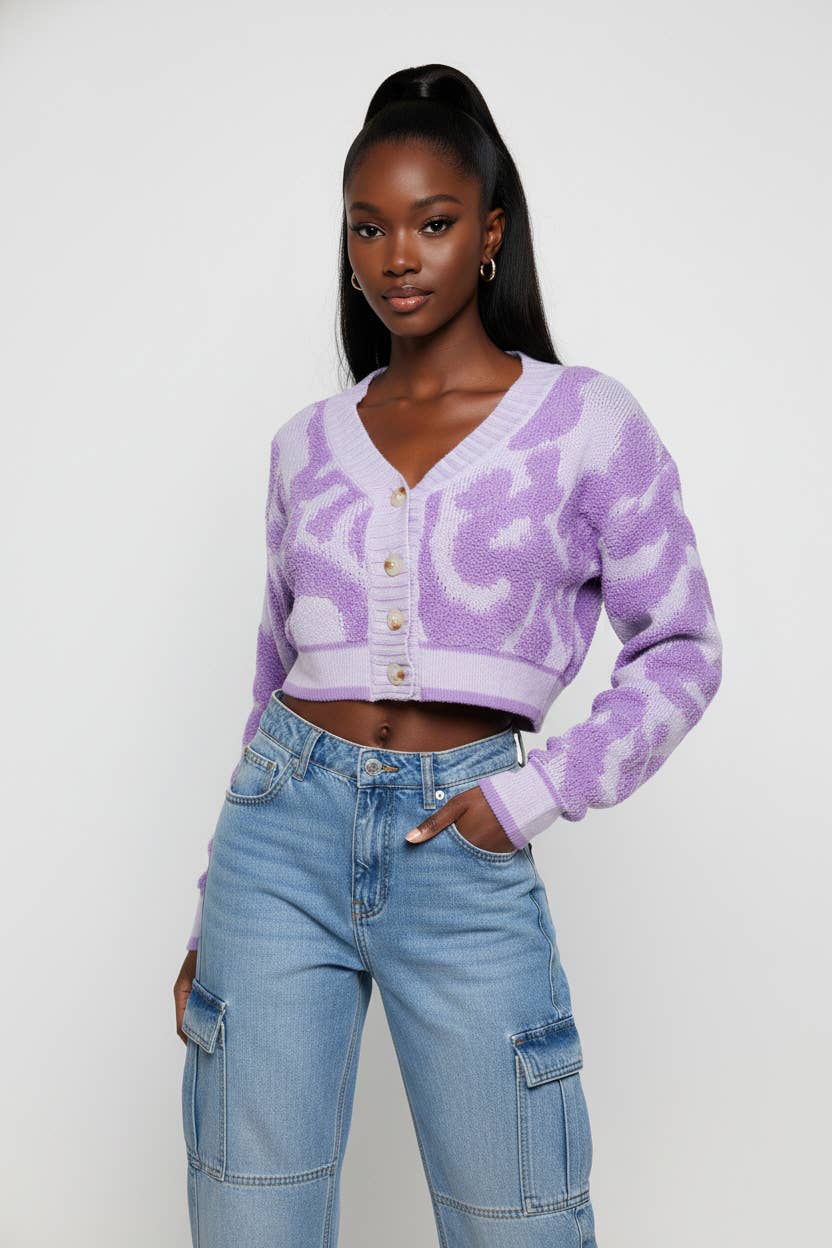 5besties inc – wholesale Kofta - Dam – Kort färgblockströja med kofta7