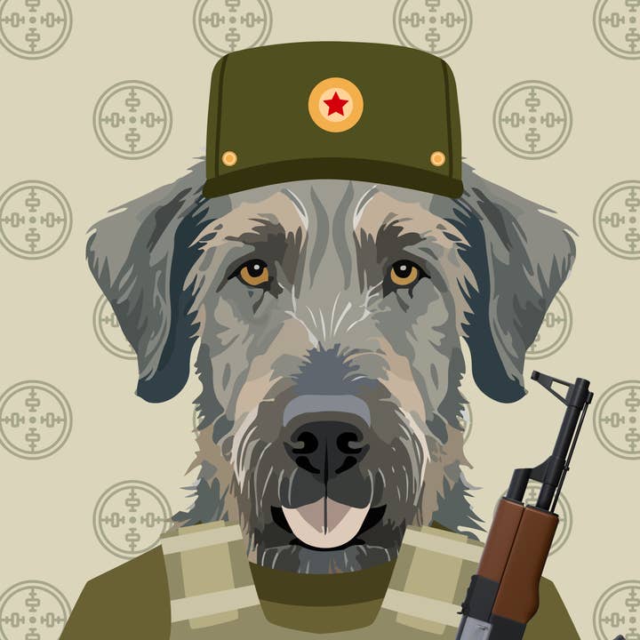 Sniper Irish Wolfhound Print 8.5x11 for wholesale by Harper House Studio