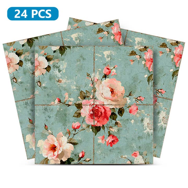 Mi Alma LLC – wholesale Wallpaper tile – Floral Rustic Grey Flower Pattern Peel And Stick Tile stickers Furniture Wallpaper Model - L45