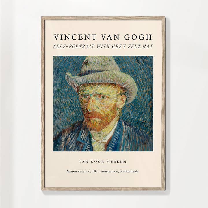 Artesta - Vente Poster - Exposition Autoportrait avec chapeau de feutre gris - Van Gogh 10