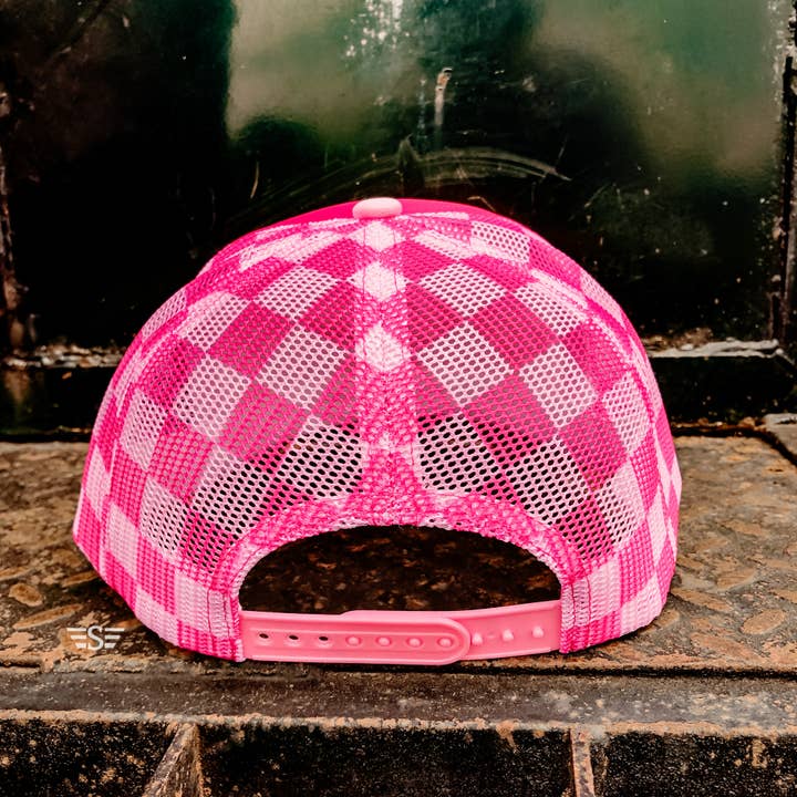 Flying S Company - Wholesale Trucker Hat - Unisex - Checkered Mesh Back Foam Trucker Cap