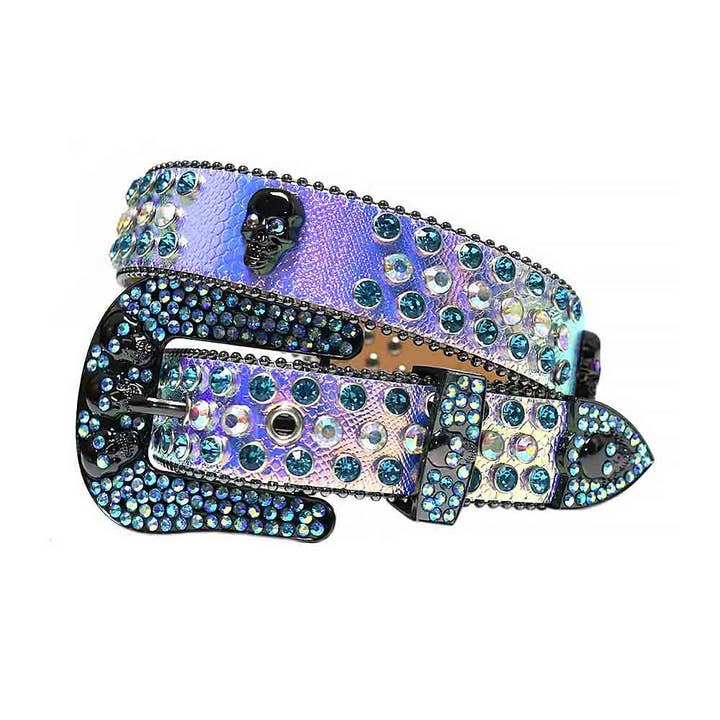 Bracelete em ouro roxo e rosa com cinto de strass multicor cravejado por atacado de Rhinestone Belt Store
