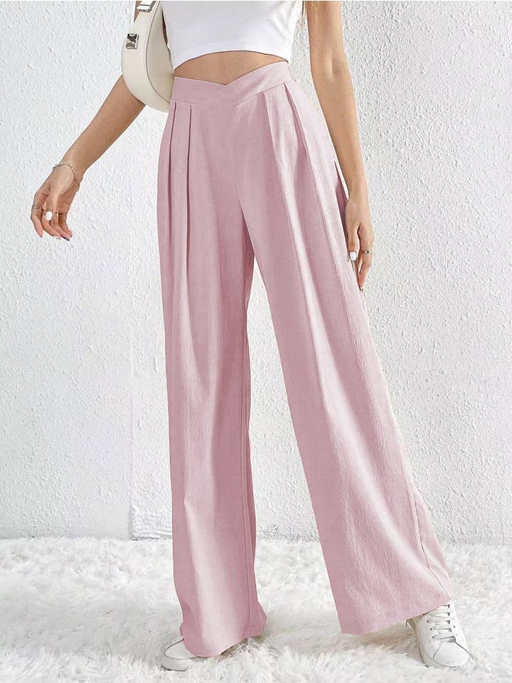 Sweetkama - Wholesale Suit trousers – women's - Ladies Solid Color Wide Leg Suit Pants 6666663