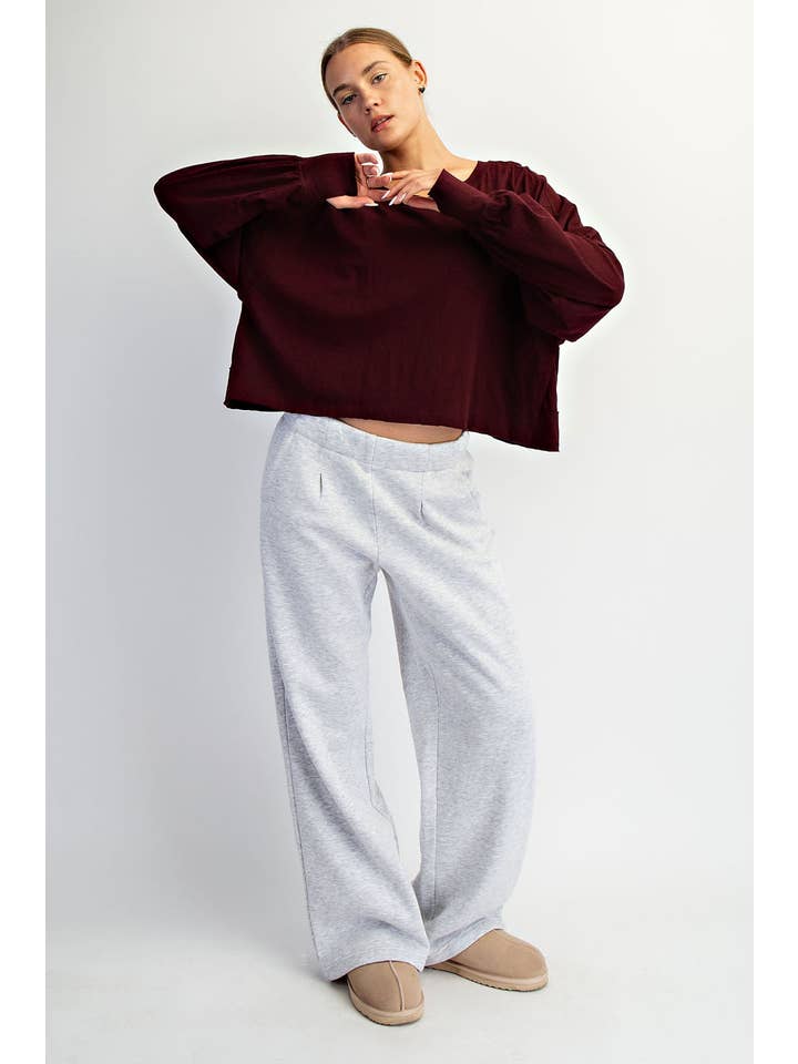 Rae Mode - Wholesale Lounge Top - Women's - COTTON SLUB OPEN BACK LONG SLEEVE TOP19