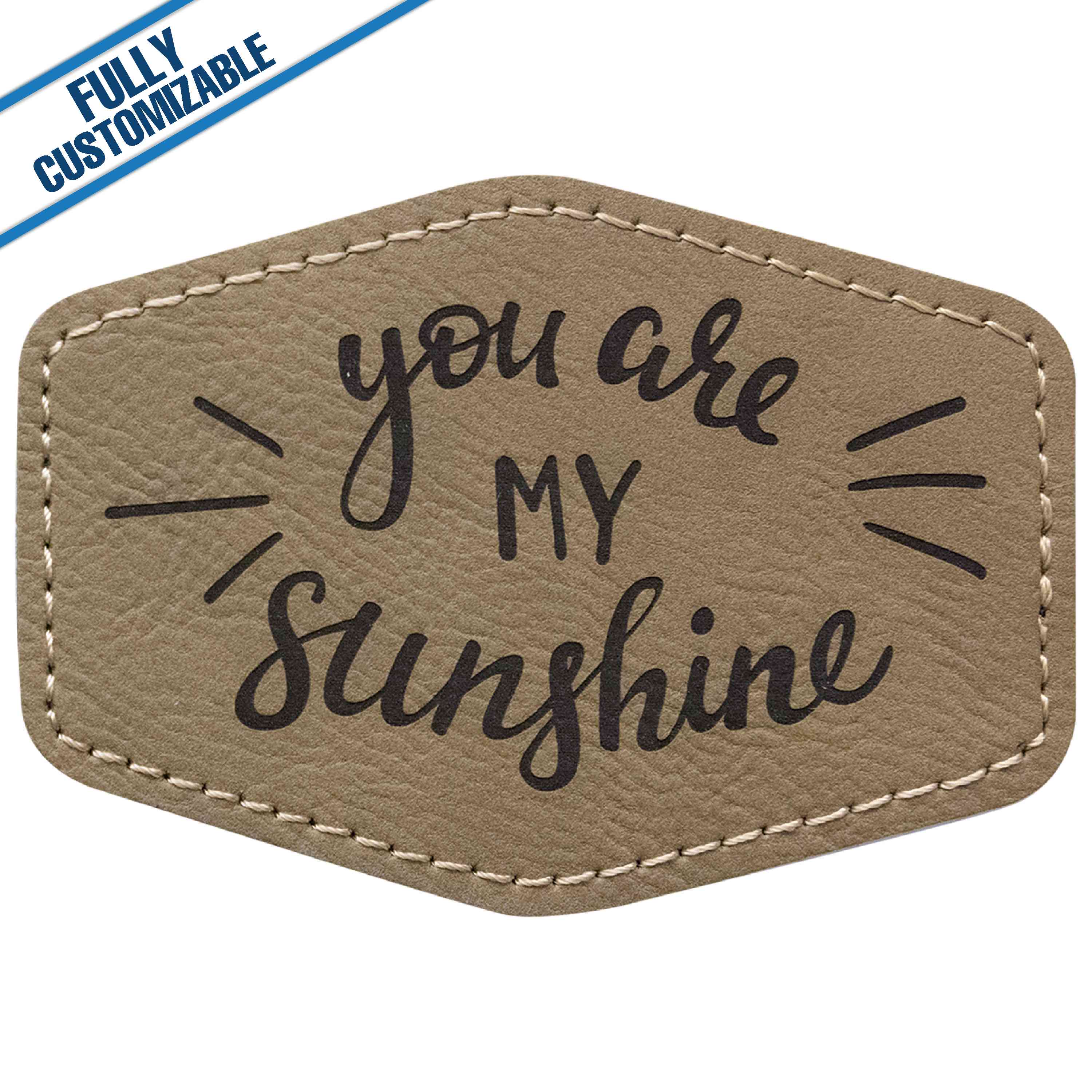 GiftWorksPlus - Wholesale Patch - Engraved Leatherette Hexagon Patch - Fully Customizable2