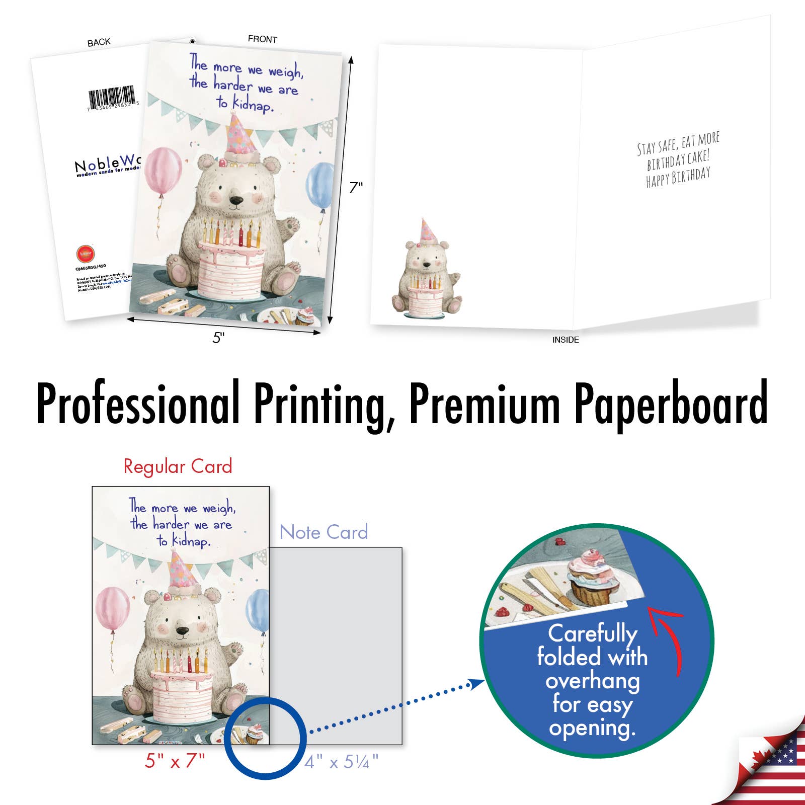 NobleWorks - Wholesale Birthday card - 1 Funny Birthday Greeting Card - Eat More Cake - NobleWorks4