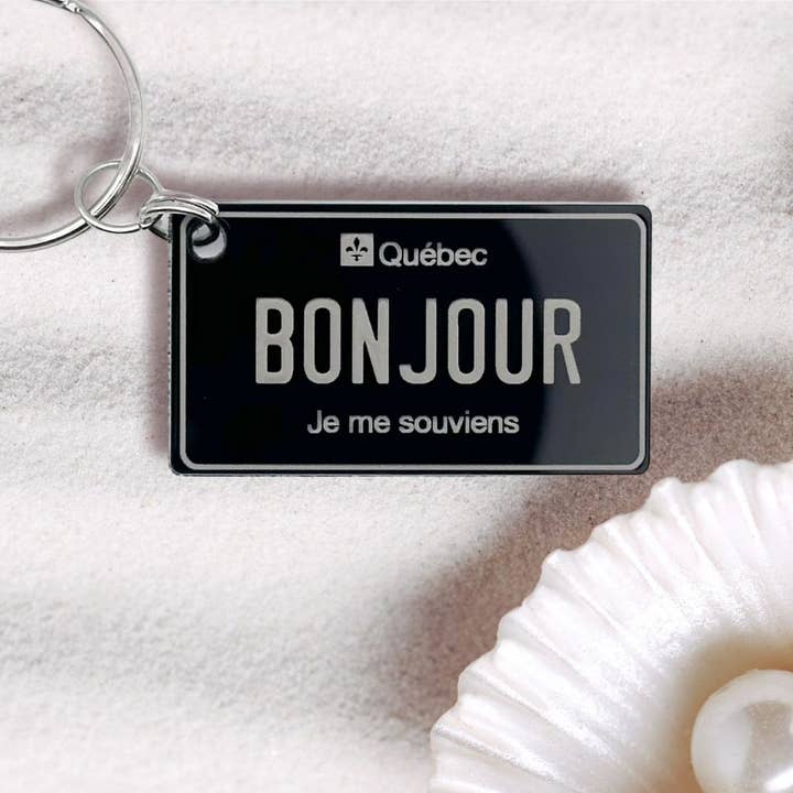Quebec mini License plate keychain Canada souvenir tags gift for wholesale by Harkak Creative
