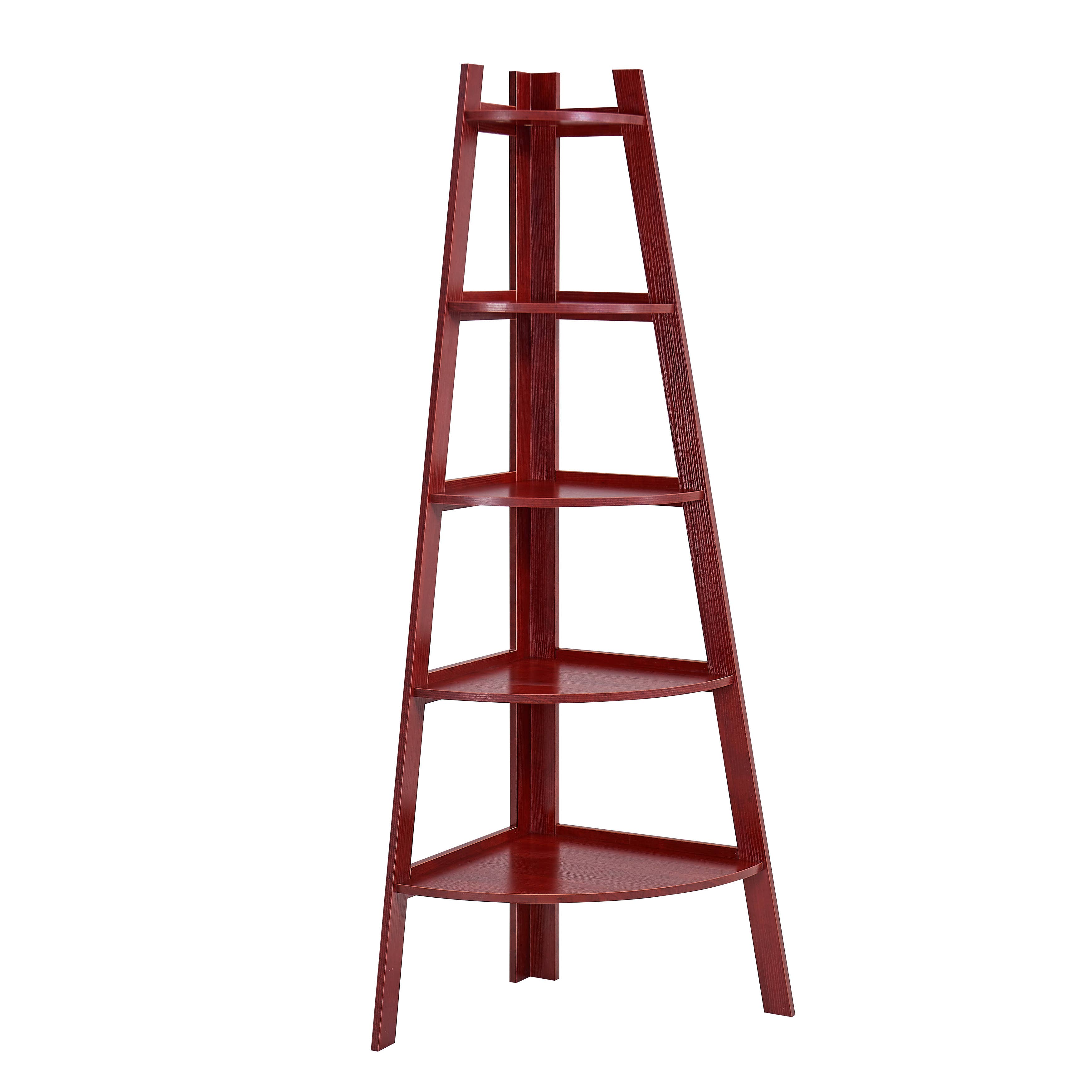 Danya B - Wholesale Bookcase - Five Tier Corner Ladder Display Bookshelf8