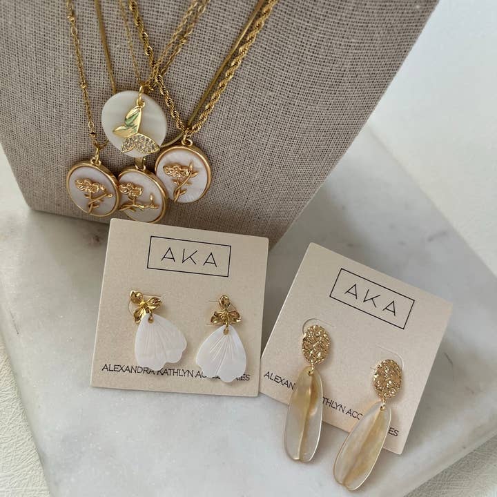 LIRIO | Petal Shell Dangle Earrings for wholesale by Alexandra Kathlyn Accessories