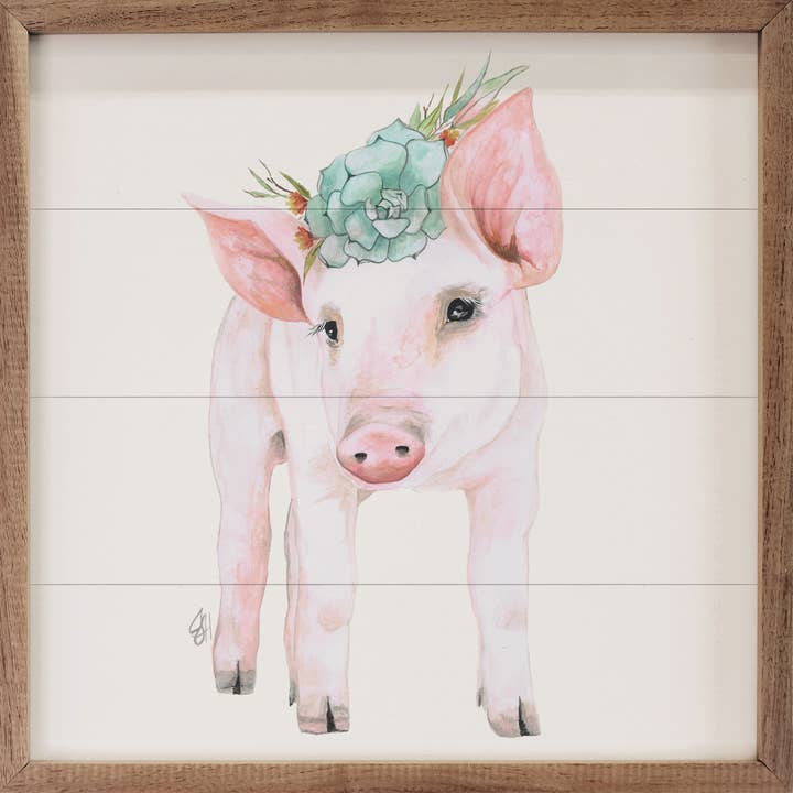 Pinky With Flowers Square By Jodi Hatfield for wholesale by Kendrick Home
