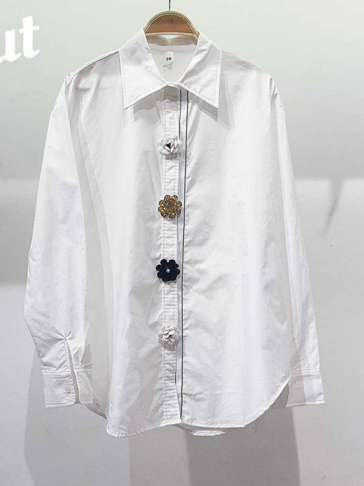 LONG SLEEVE COTTON SHIRT WITH BUTTONS for wholesale by SWEET MAGIC MODA Y COMPLEMENTOS