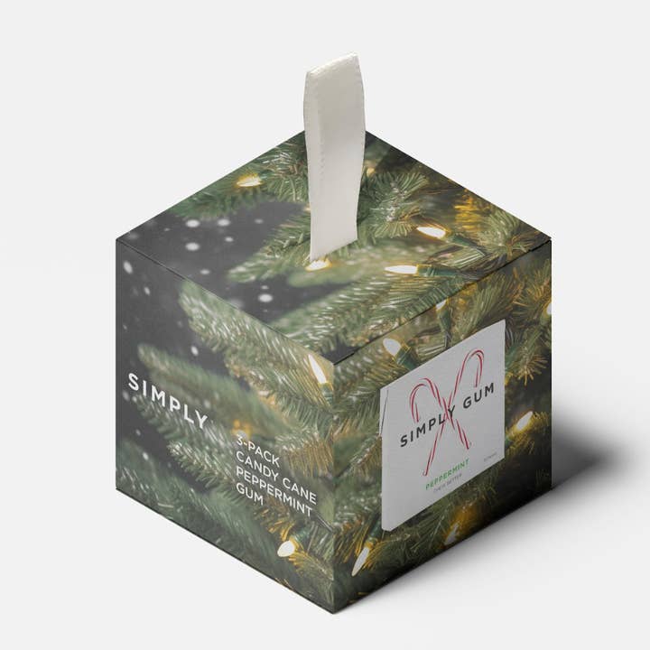 Peppermint Gum 3pk Ornament - Plastic-Free + Recyclable for wholesale by Simply Gum