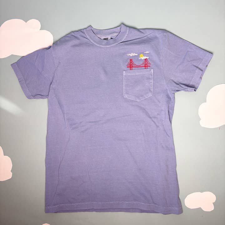 Animal Instincts - Wholesale T-Shirt - Unisex - San Francisco Bridge Embroidered Unisex Pocket Tee 3