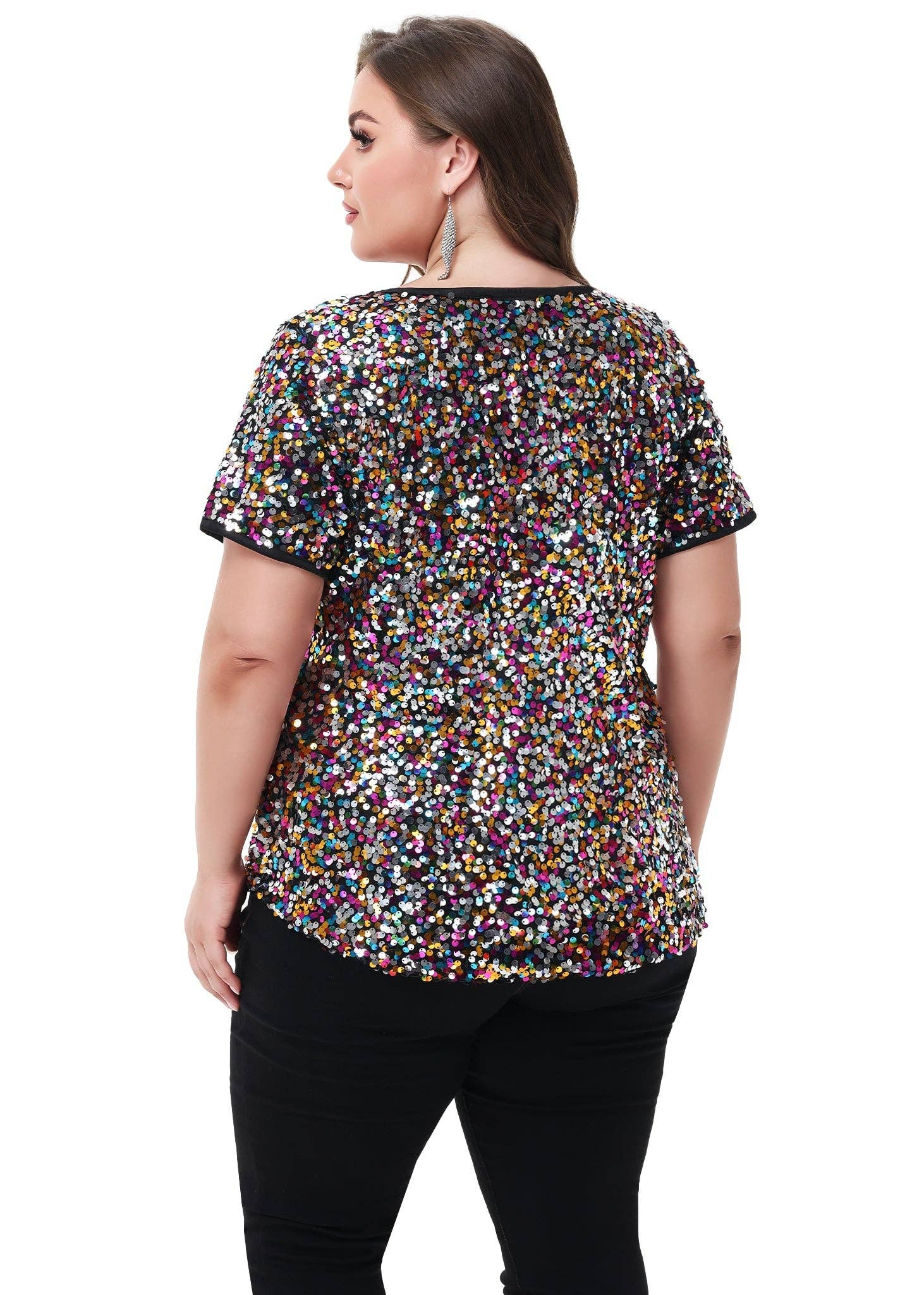 Anna Kaci Wholesale - Wholesale Blouse - Women's - Sequin Tops Plus Size Sparkle Glitter Party Blouse32