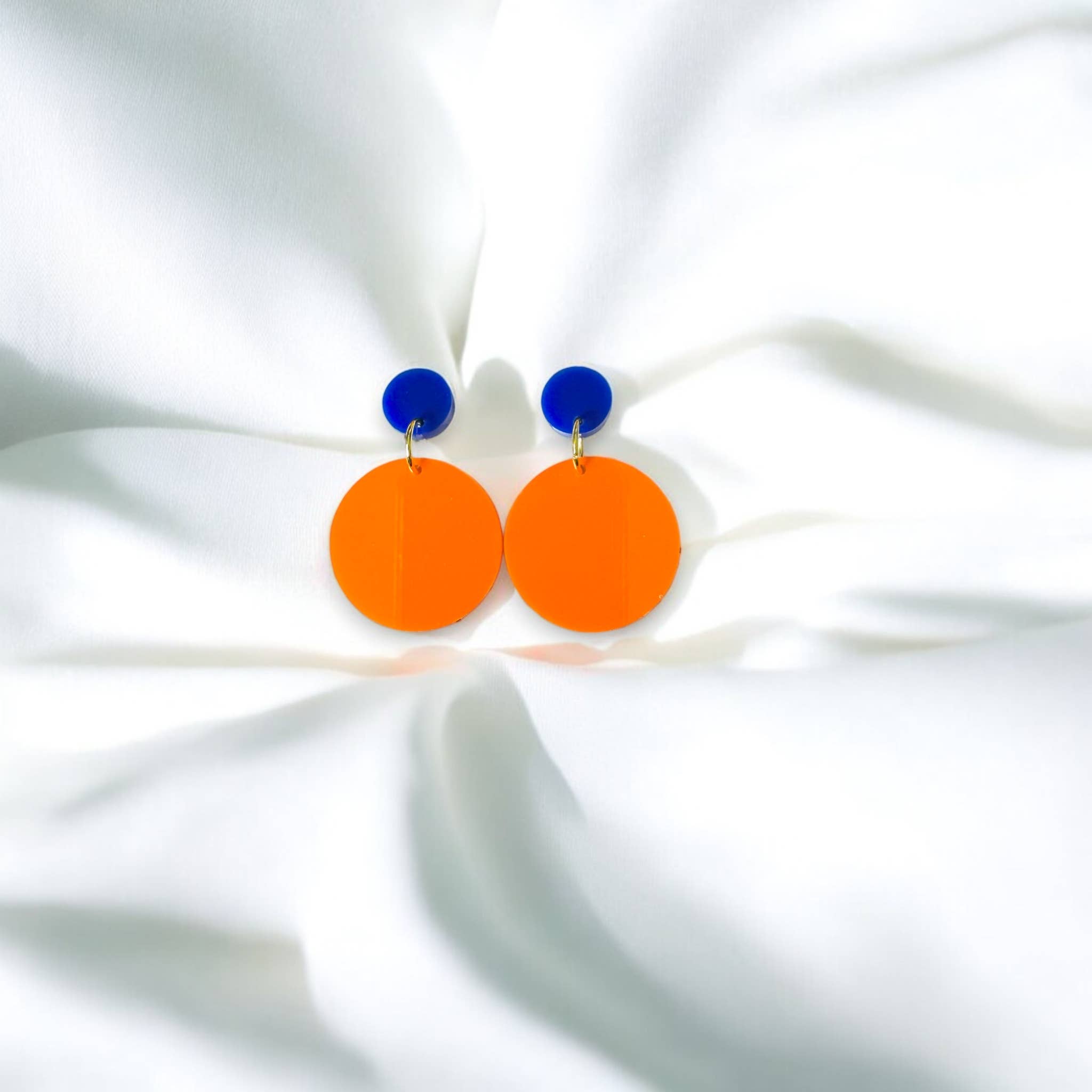 Fish Towne Designs, LLC - Wholesale Dangle Earrings - Orange and Blue Game Day Earrings3