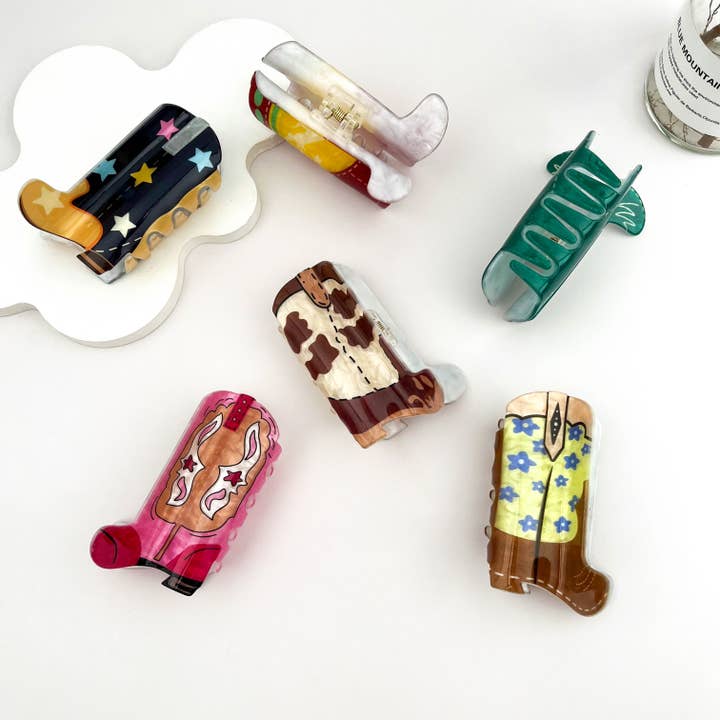 mildstyles - Wholesale Hair Clip - Women's - Cowboy Boots Acrylic Hair Claw Clip7