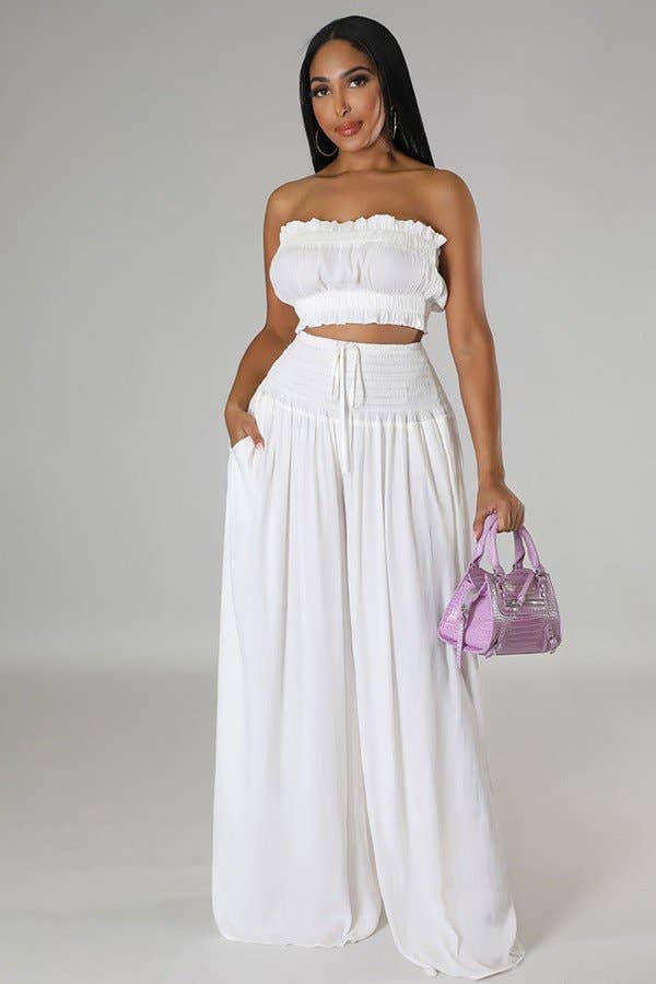 Aria Romance - Wholesale Top & Pant Set (NOT Loungewear) - Women's - Sleeveless Top Wide Leg Jumpsuit2