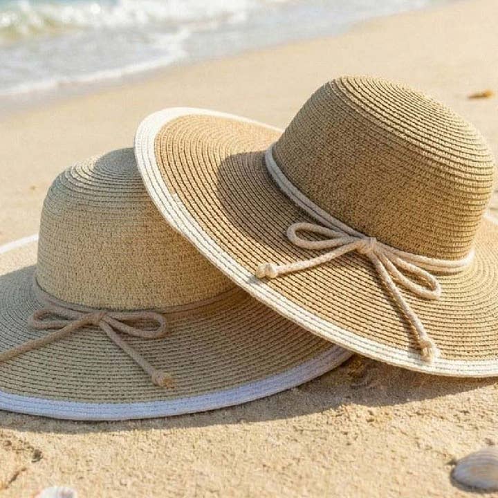 Embellish Your Life - Wholesale Straw Hat - Women's - Rope Bow Band Straw Sun Hat3