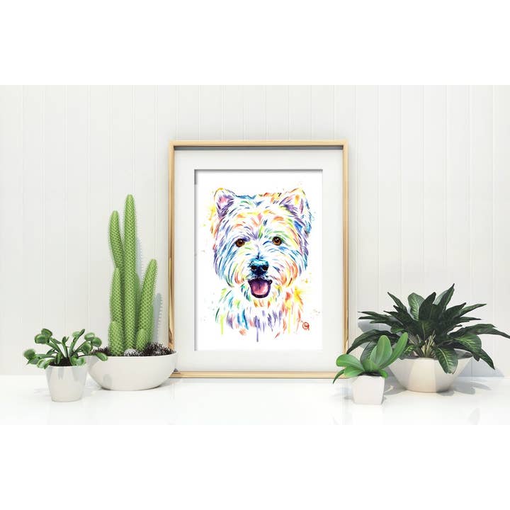 Whitehouse Art - Wholesale Art Print - Westie Art Print - Dog Theme, West Highland Terrier