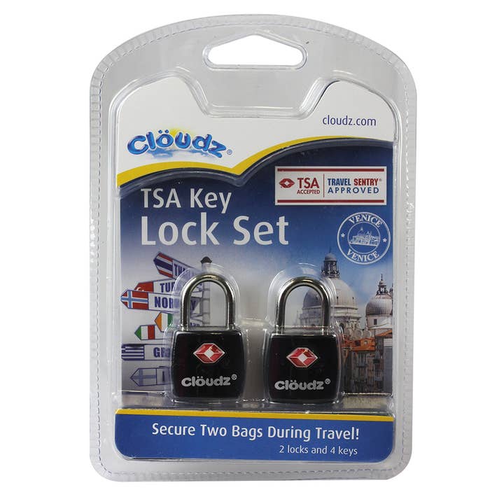 Cloudz - Wholesale Luggage Lock - Set of 2 Cloudz TSA Key Luggage Locks - Black
