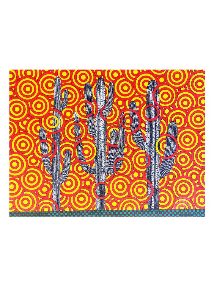 Tres Saguaros Art Print for wholesale by artisticle