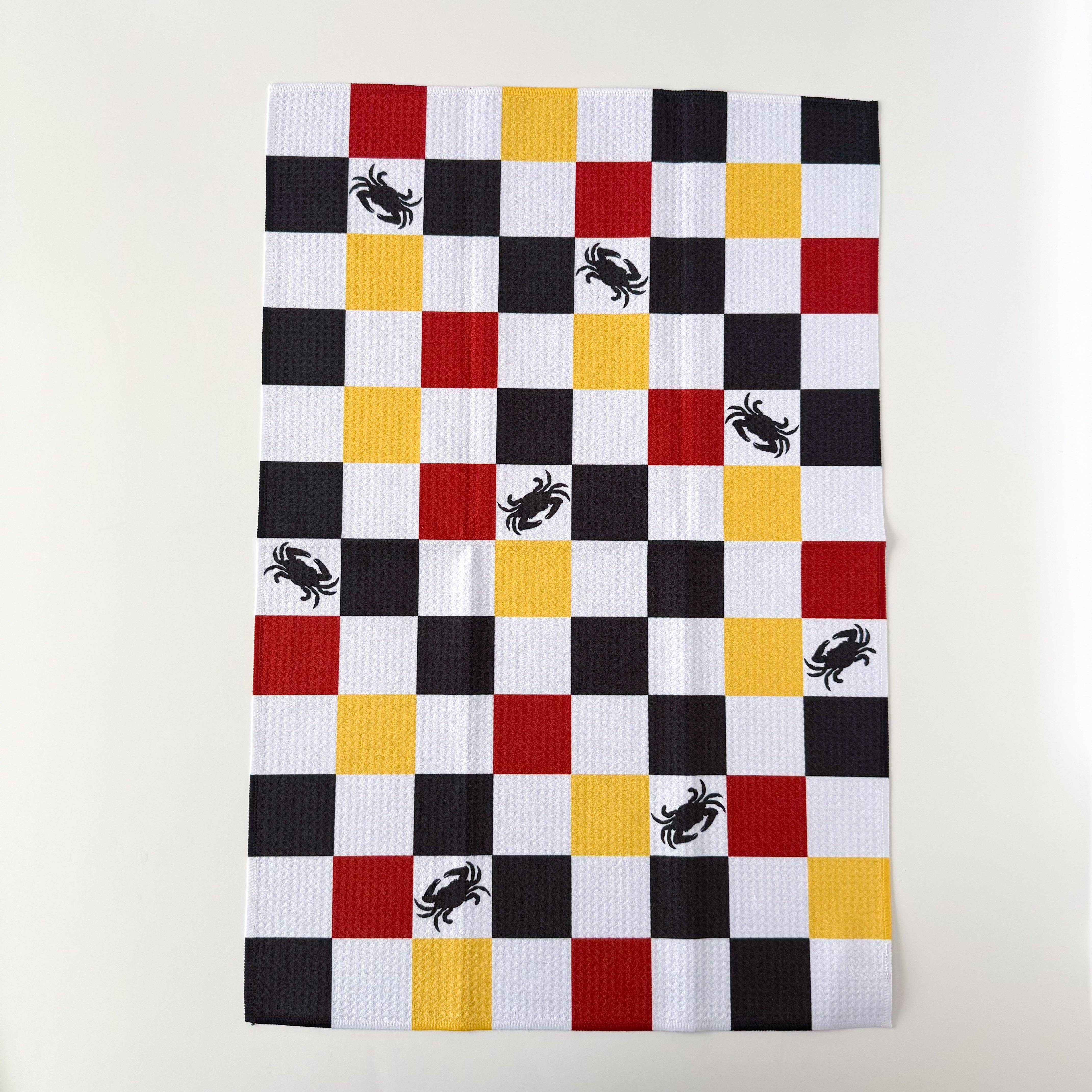Jami Creates - Wholesale Tea Towel - Maryland Checkered Crab Kitchen Dish Towel *RETIRING*1
