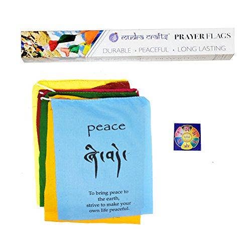 Mandala Crafts - Wholesale Banner - Tibetan Prayer Flag, Himalayan Lungta Windhorse Hanging Banner on a String for Decoration; by Mudra Crafts2