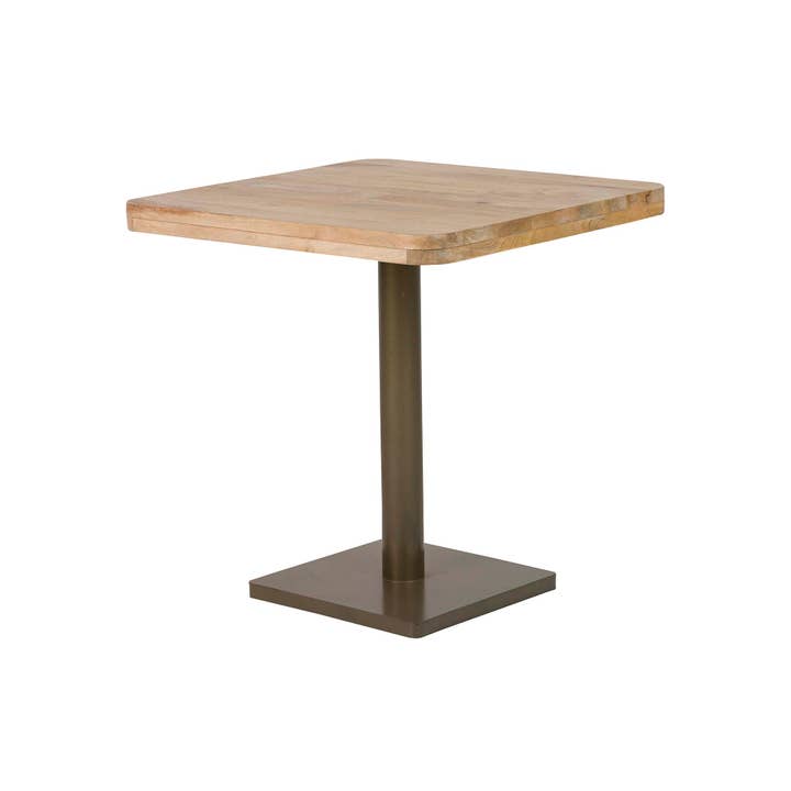 Eettafel van mangohout en bruin metaal 70x70x72 cm #2 voor wholesale door Ethan Chloe - GARPE GROUP - GARCIA PÉREZ Y CÍA S.L.