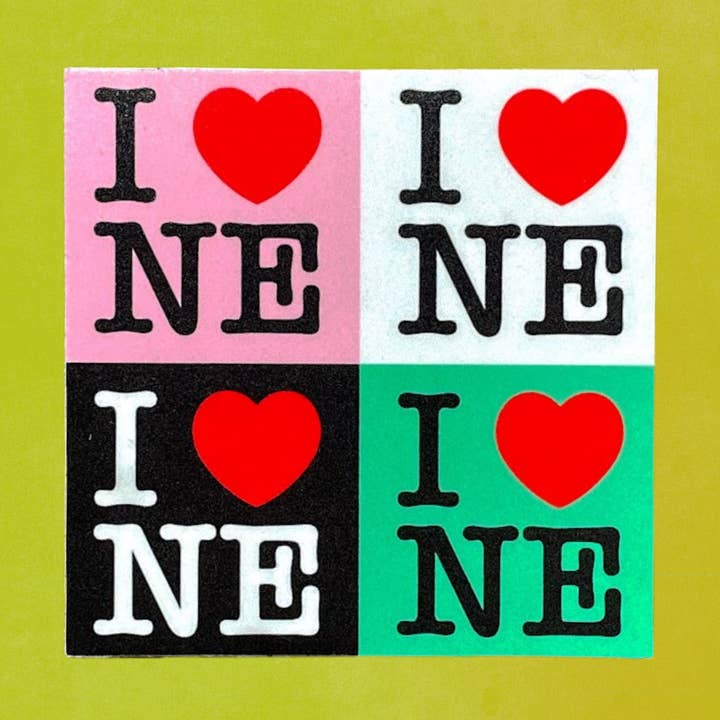 Adesivo I Heart NE per la vendita all'ingrosso da parte di Mistie Eyed Designs