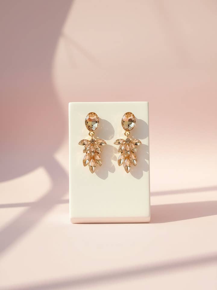 Layered Crystal Drop & Dangle Earrings for wholesale by Arya Jewellery Wholesale