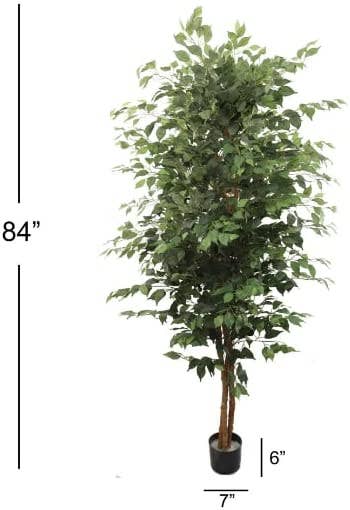 Larksilk - Wholesale Artificial Plant - Ficus Tree In Black Pot With 2016 Silk Leaves - 7Ft1