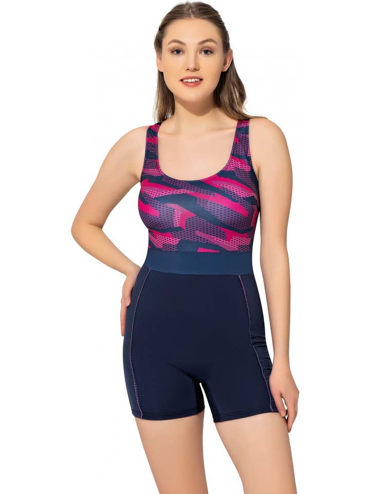 Argisa Badeanzug mit Shorts Marineblau für den Großhandel von Argisa