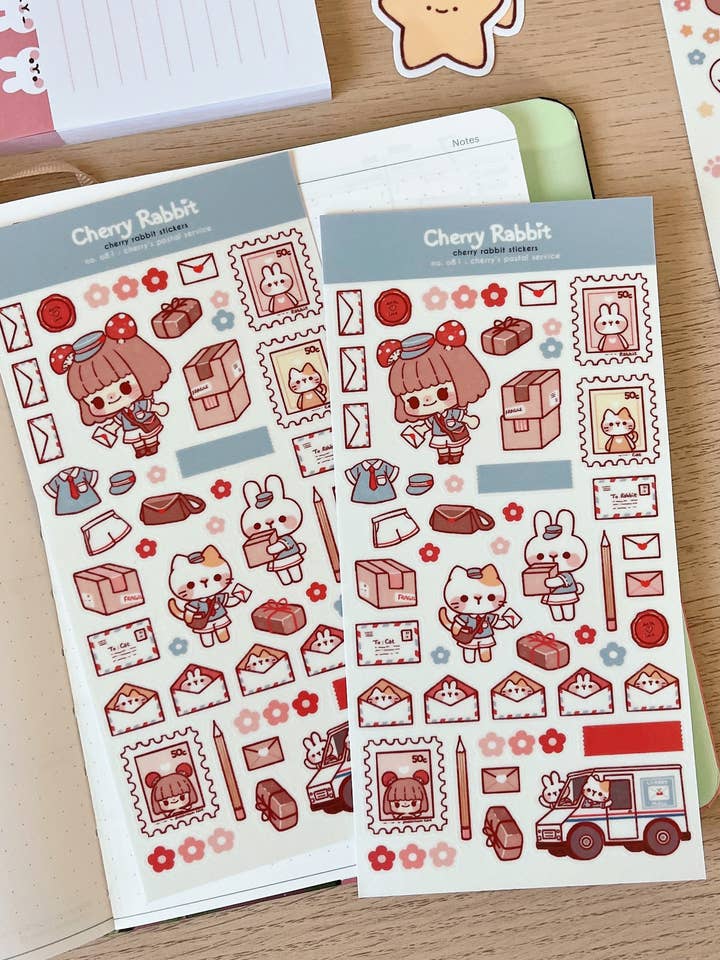 Cherry's Postal Service Sticker Sheet no.081 for wholesale by Cherry Rabbit