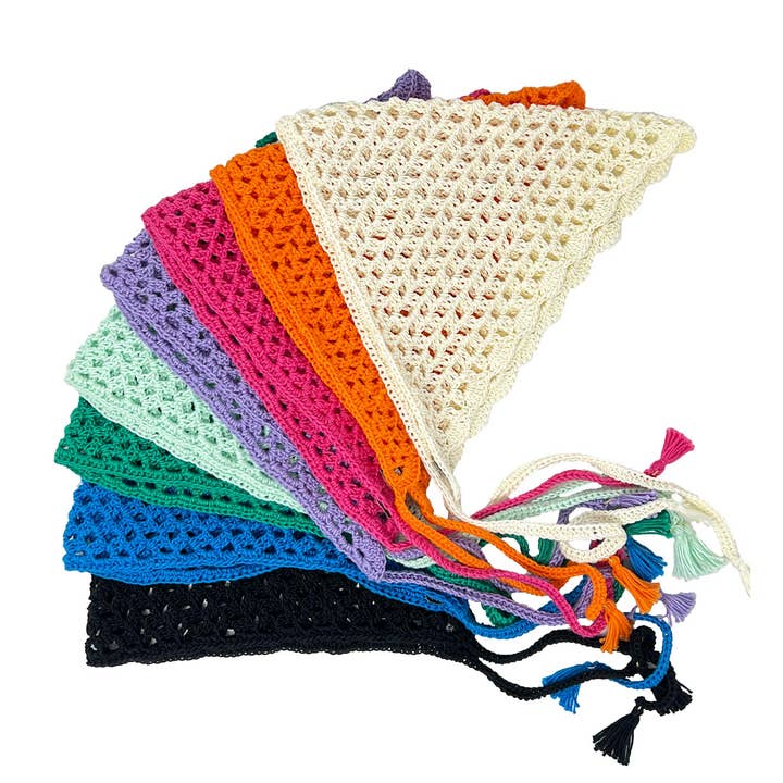 Tétè Accessories - Wholesale Fashion Headband - Women's - Bandana all'uncinetto verde menta3